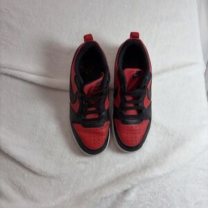 Size 5.5 Y Nike GS Big Kids Court Borough Low Recraft Red/black Sneakers Shoes